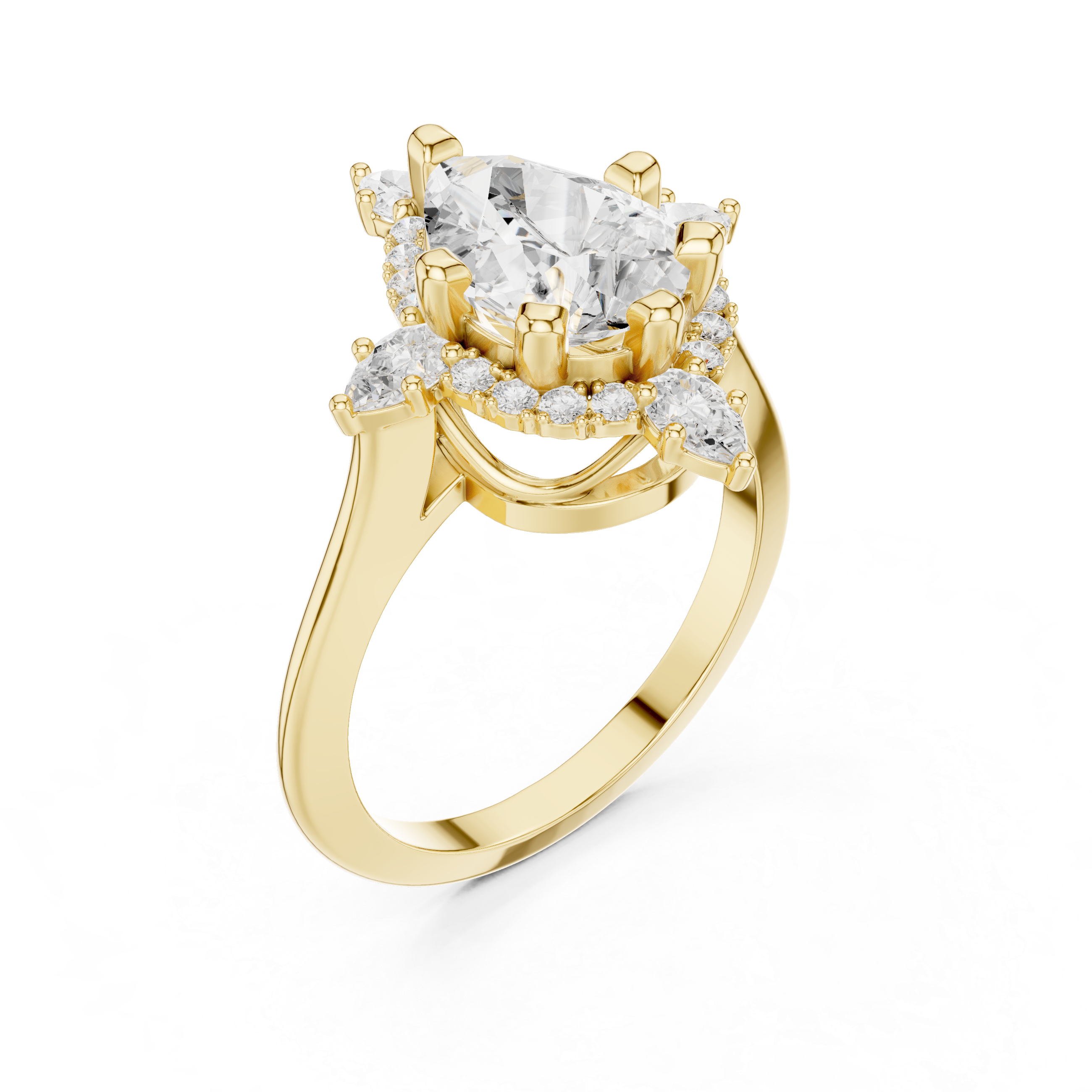 Bright Cut Lab Grown Diamond Ring