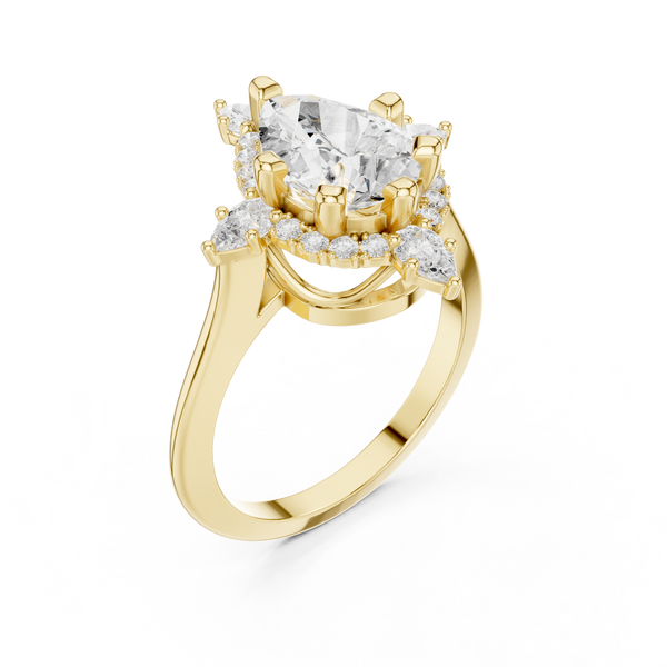 Bright Cut Lab Grown Diamond Ring