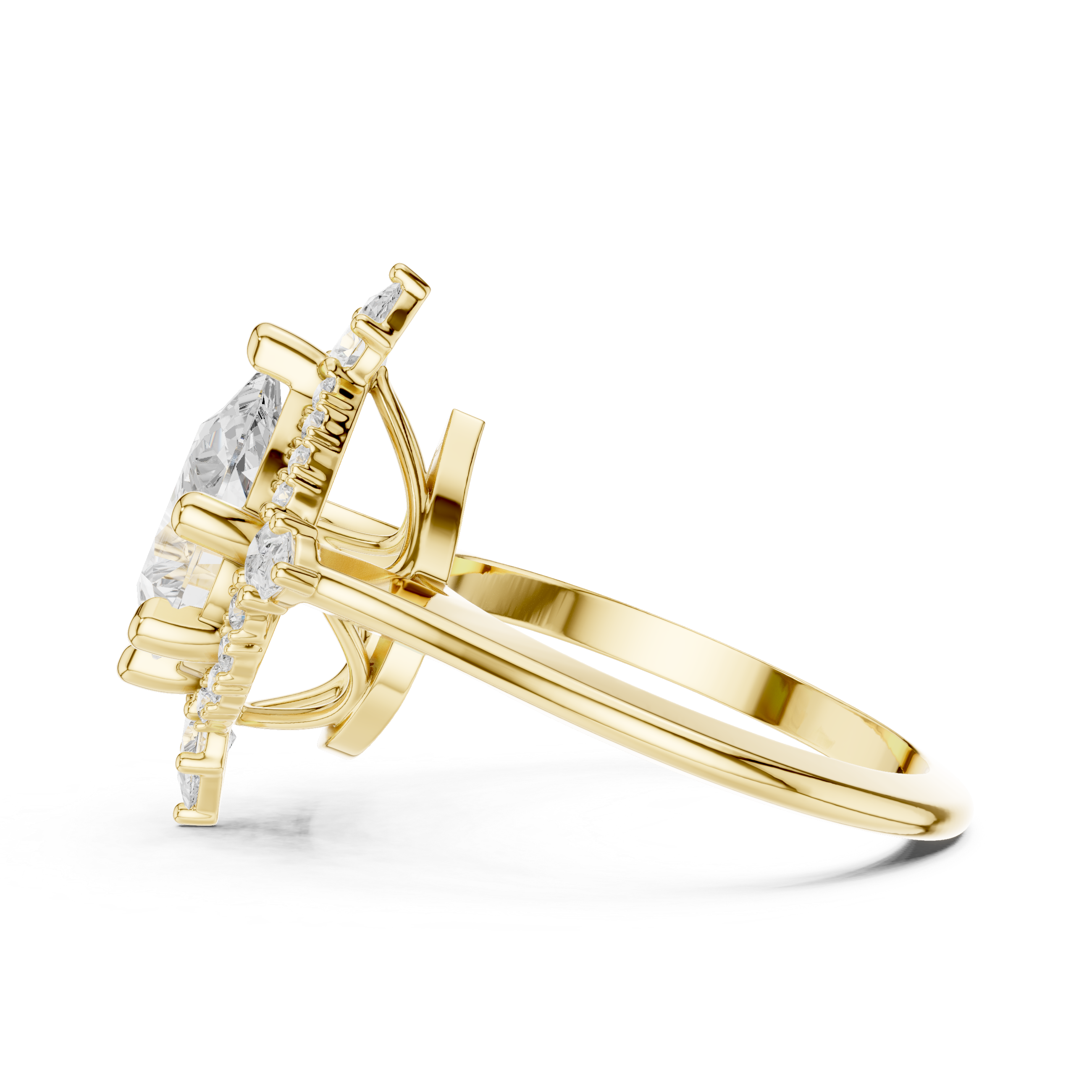 Bright Cut Lab Grown Diamond Ring