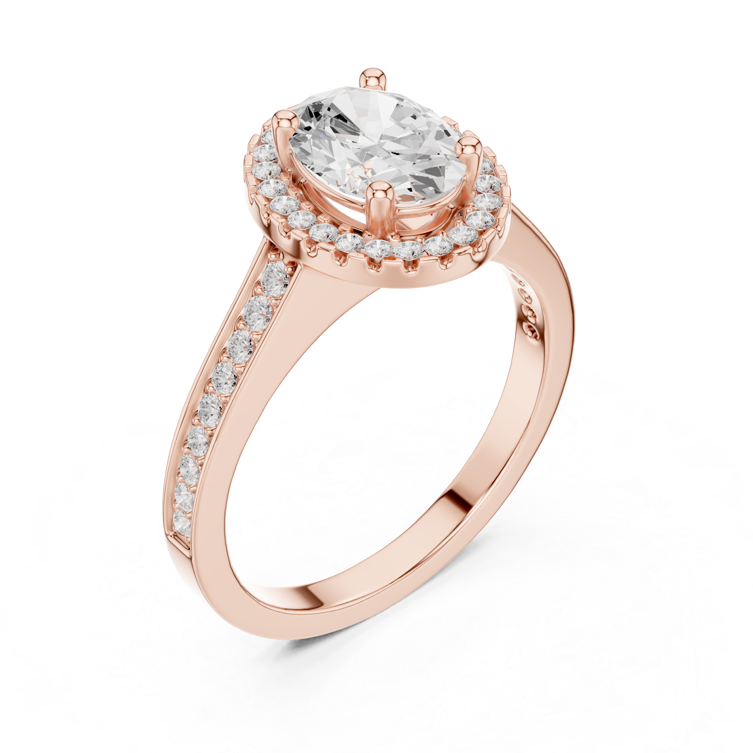 Cluster Oval Design Lab Grown Diamond Ring