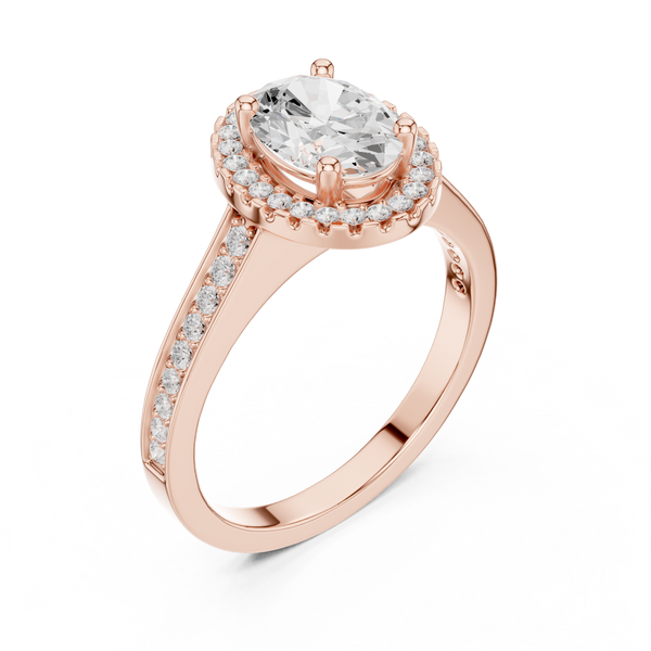 Cluster Oval Design Lab Grown Diamond Ring