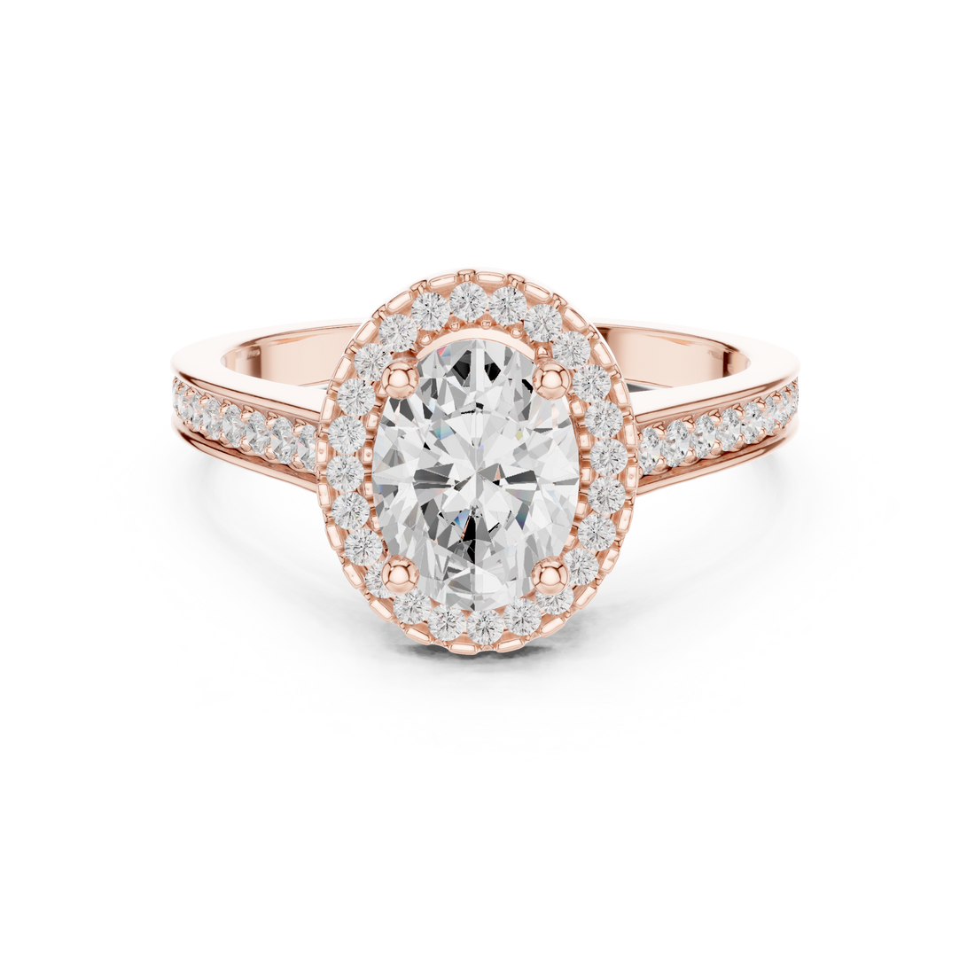 Cluster Oval Design Lab Grown Diamond Ring