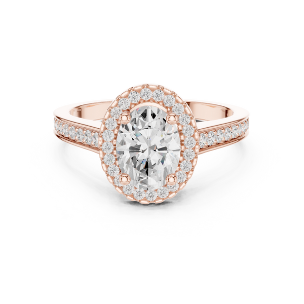Cluster Oval Design Lab Grown Diamond Ring