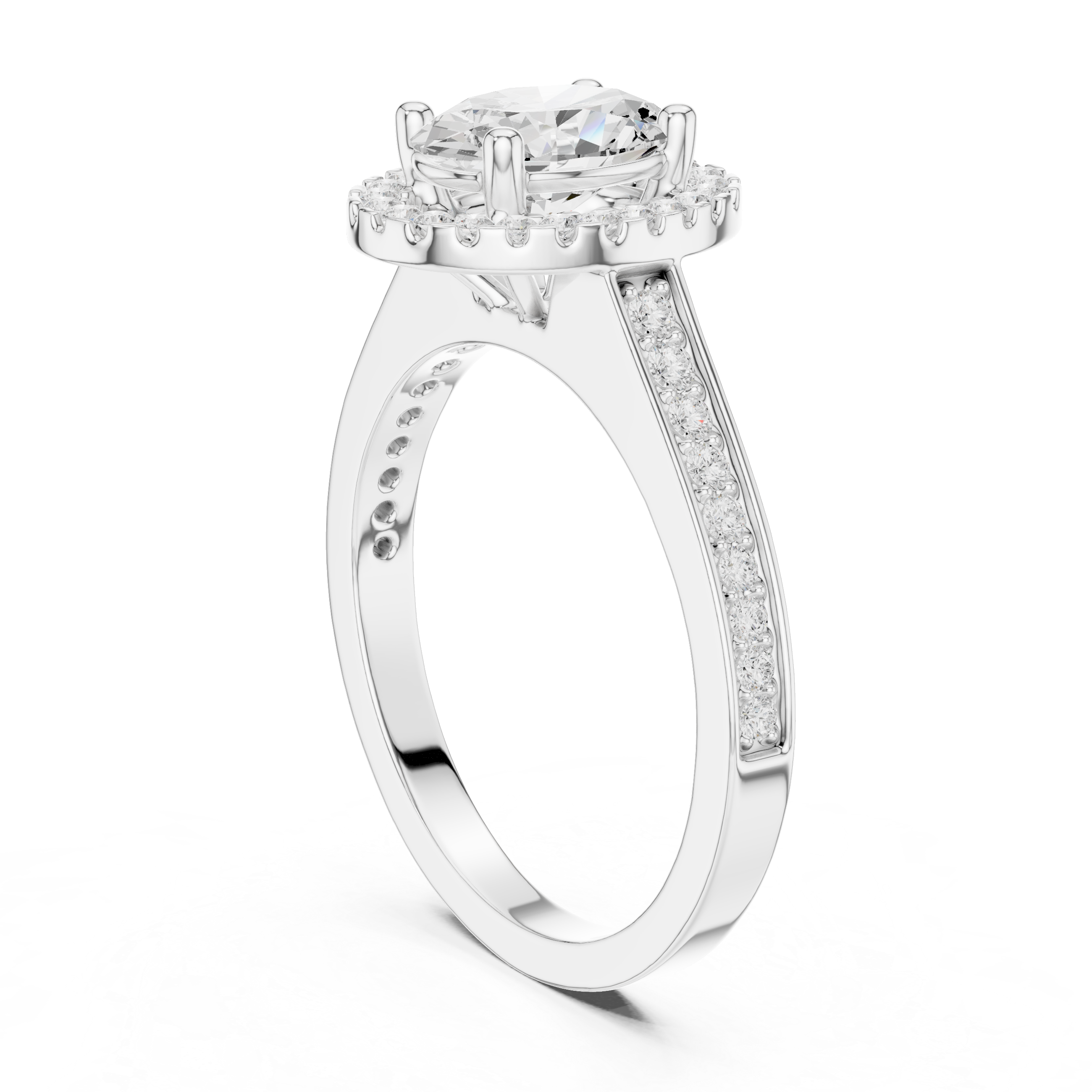Cluster Oval Design Lab Grown Diamond Ring