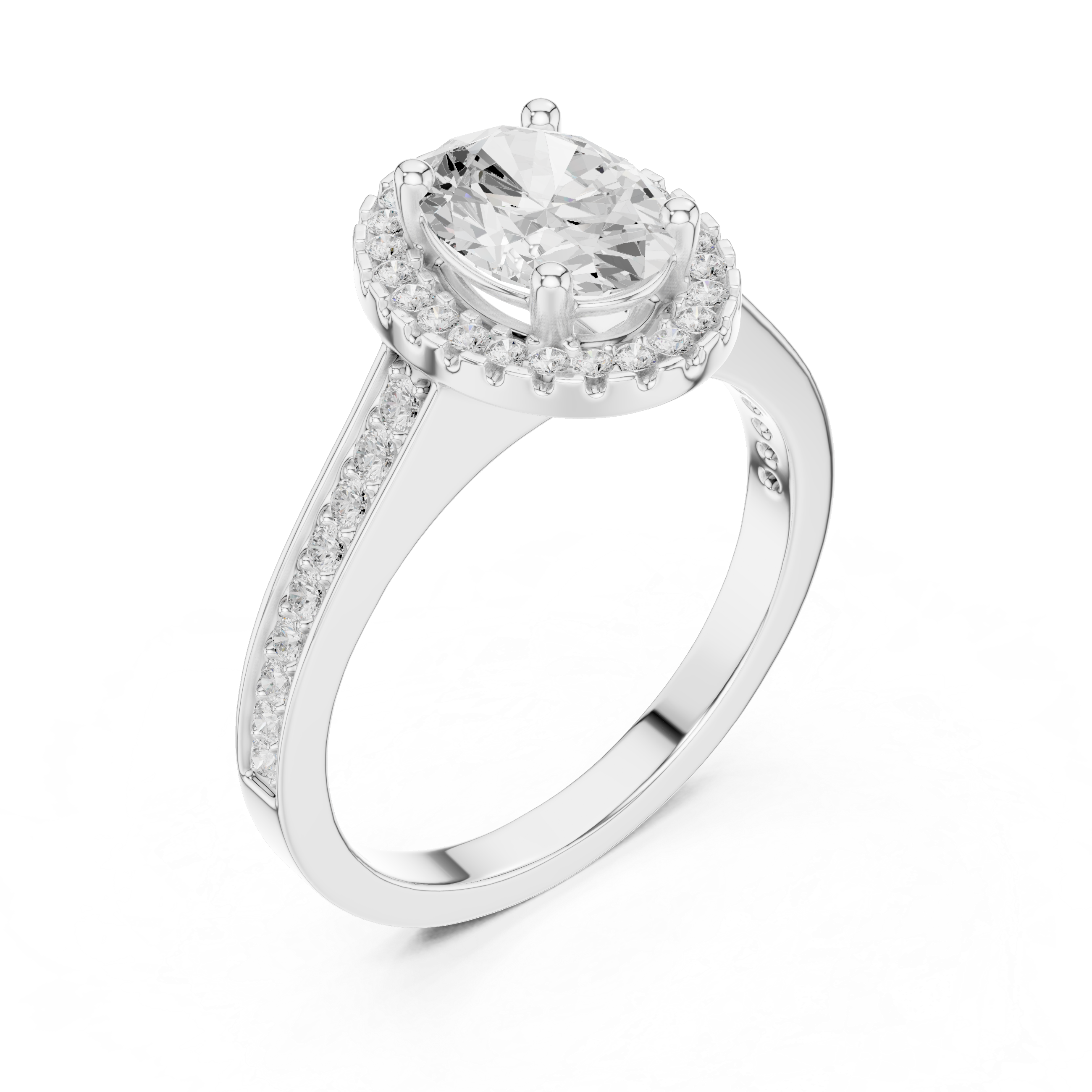 Cluster Oval Design Lab Grown Diamond Ring