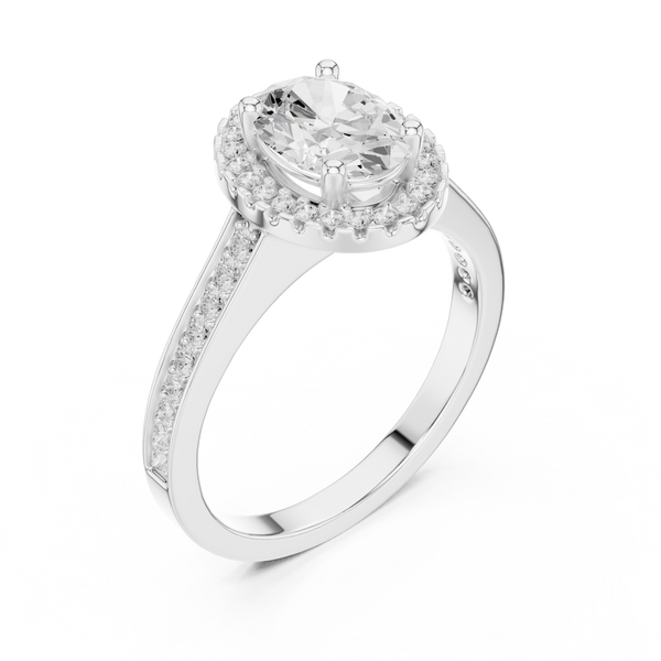 Cluster Oval Design Lab Grown Diamond Ring