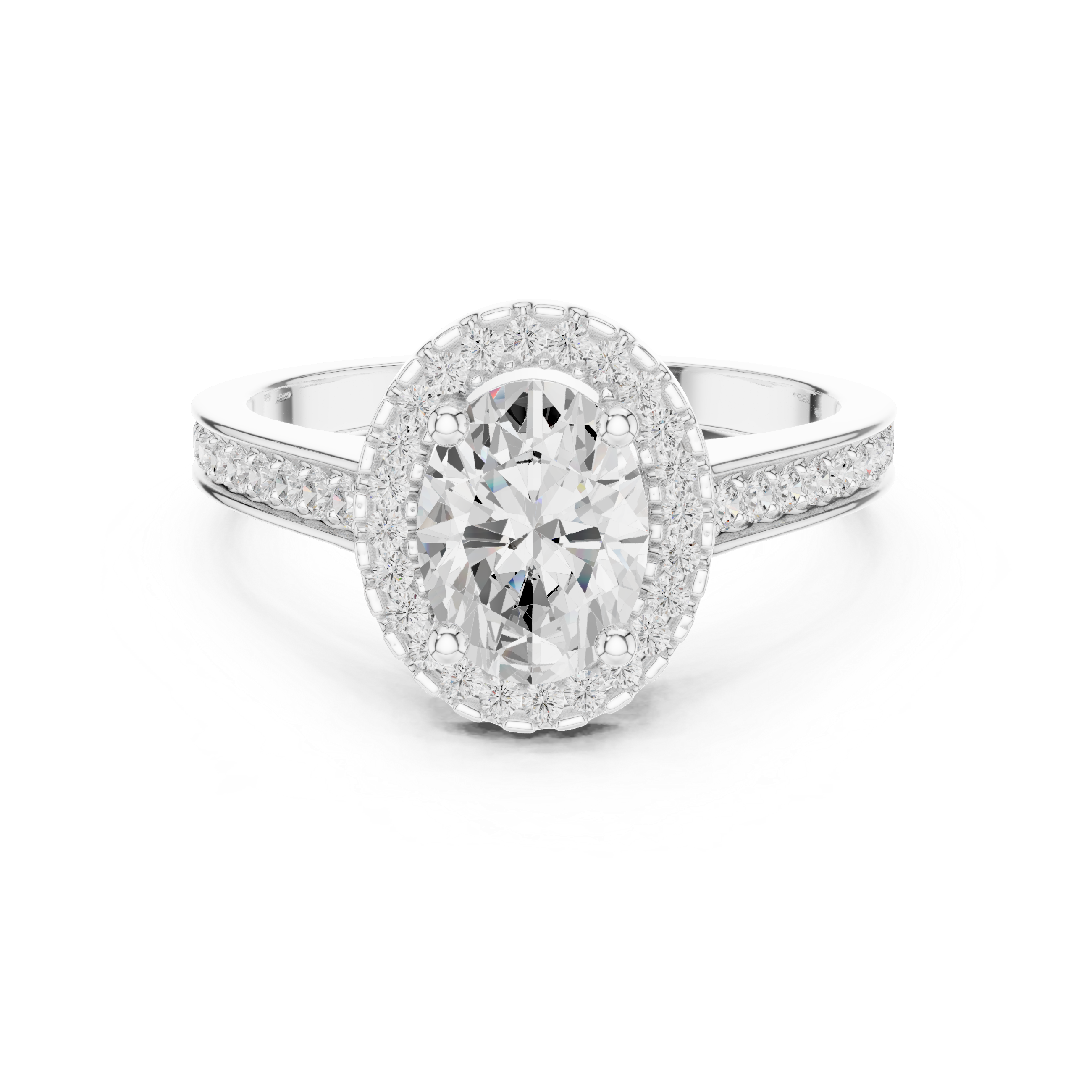 Cluster Oval Design Lab Grown Diamond Ring
