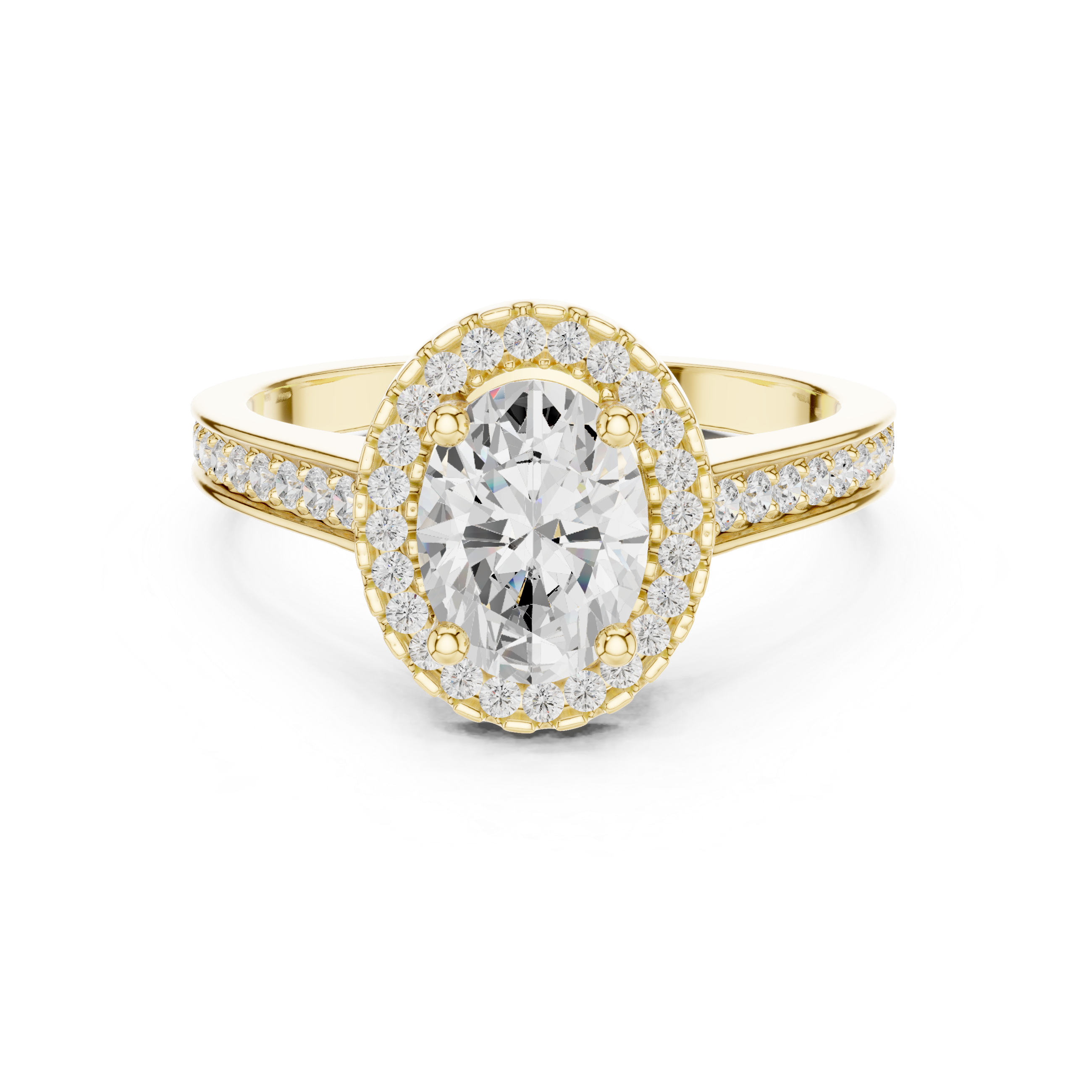 Cluster Oval Design Lab Grown Diamond Ring