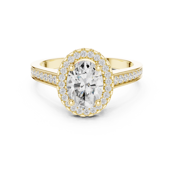 Cluster Oval Design Lab Grown Diamond Ring