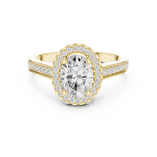 Cluster Oval Design Lab Grown Diamond Ring