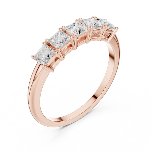 Five Stone Shining Lab Grown Diamond Ring