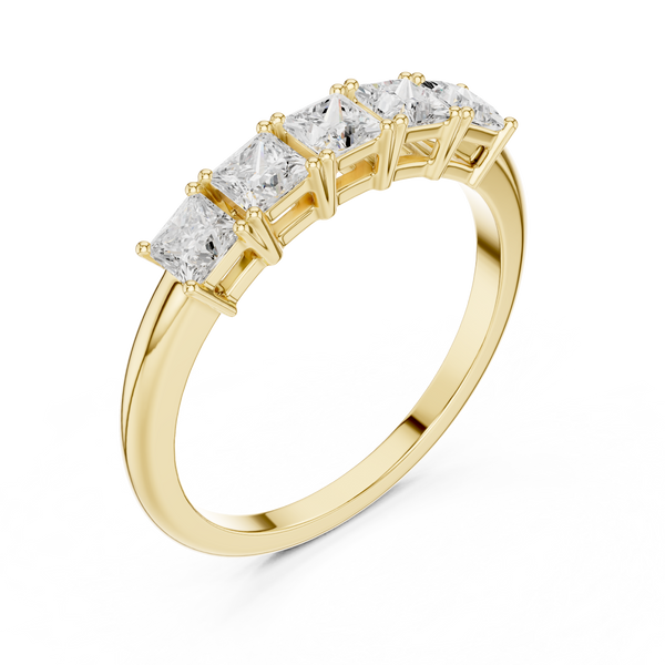 Five Stone Shining Lab Grown Diamond Ring