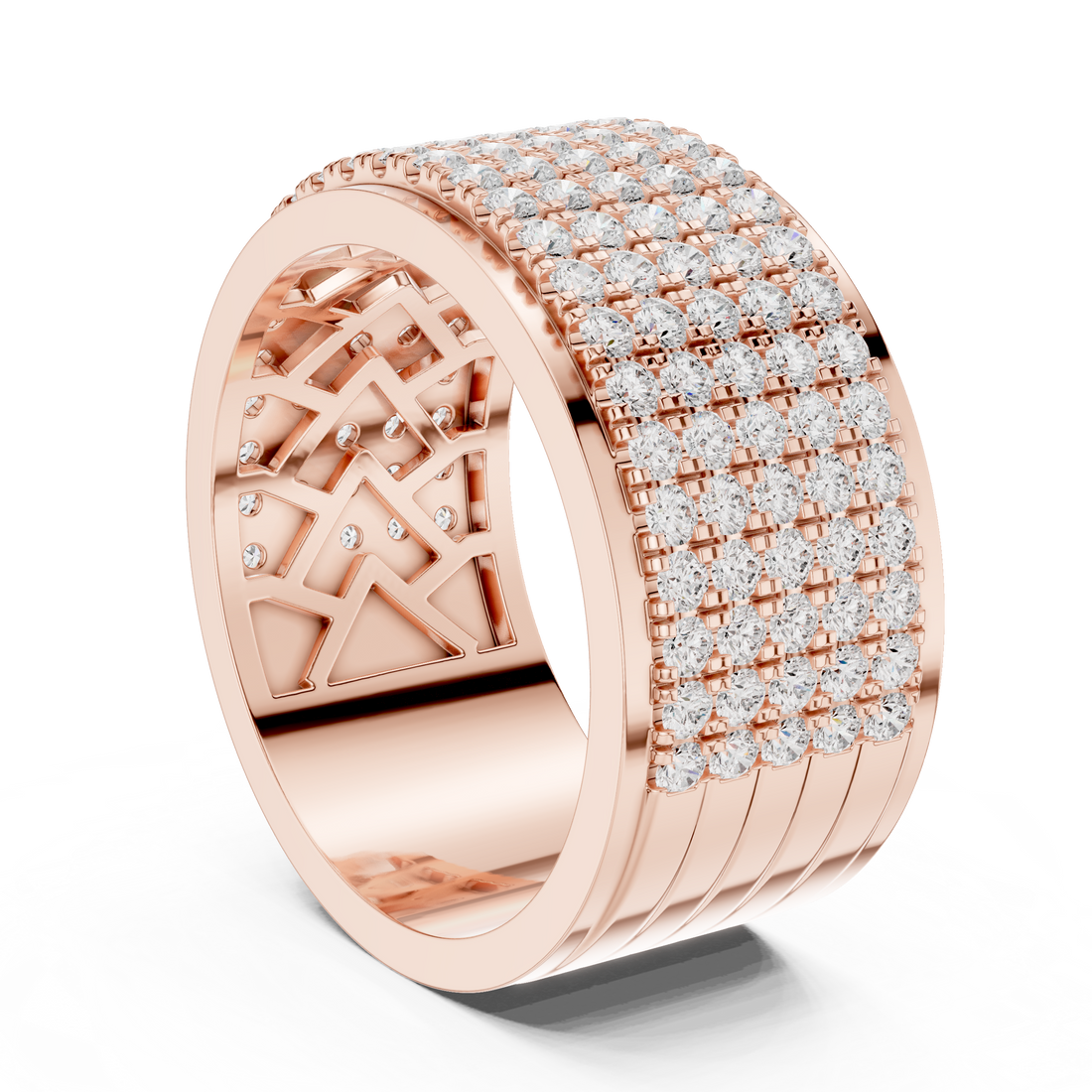 Wide Band Cluster Lab Grown Diamond Ring