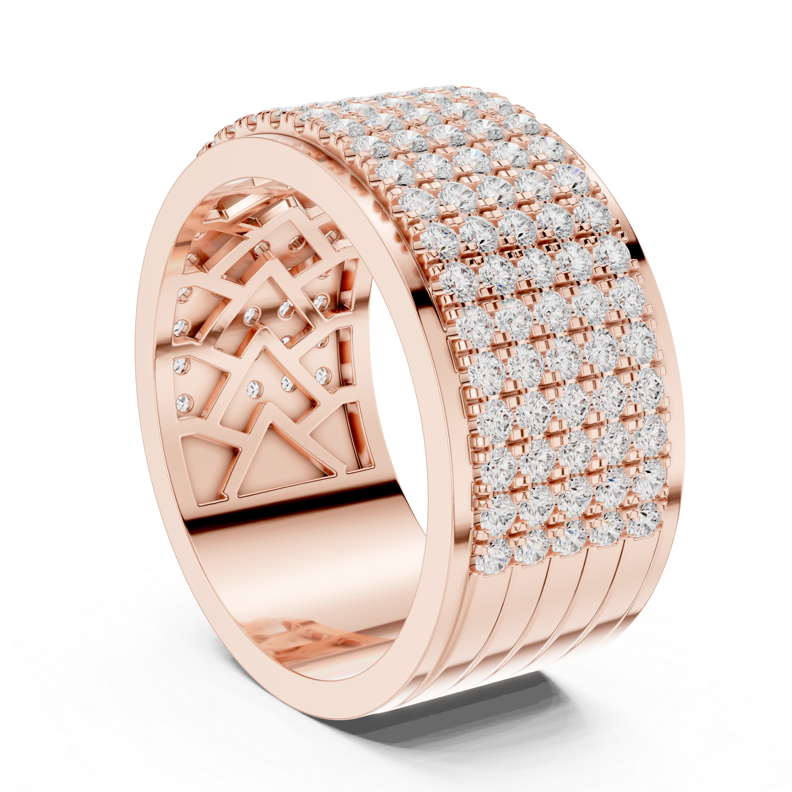 Wide Band Cluster Lab Grown Diamond Ring