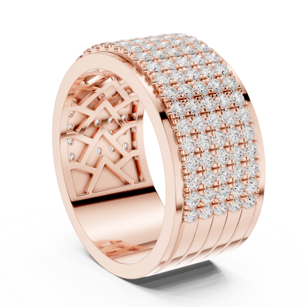 Wide Band Cluster Lab Grown Diamond Ring