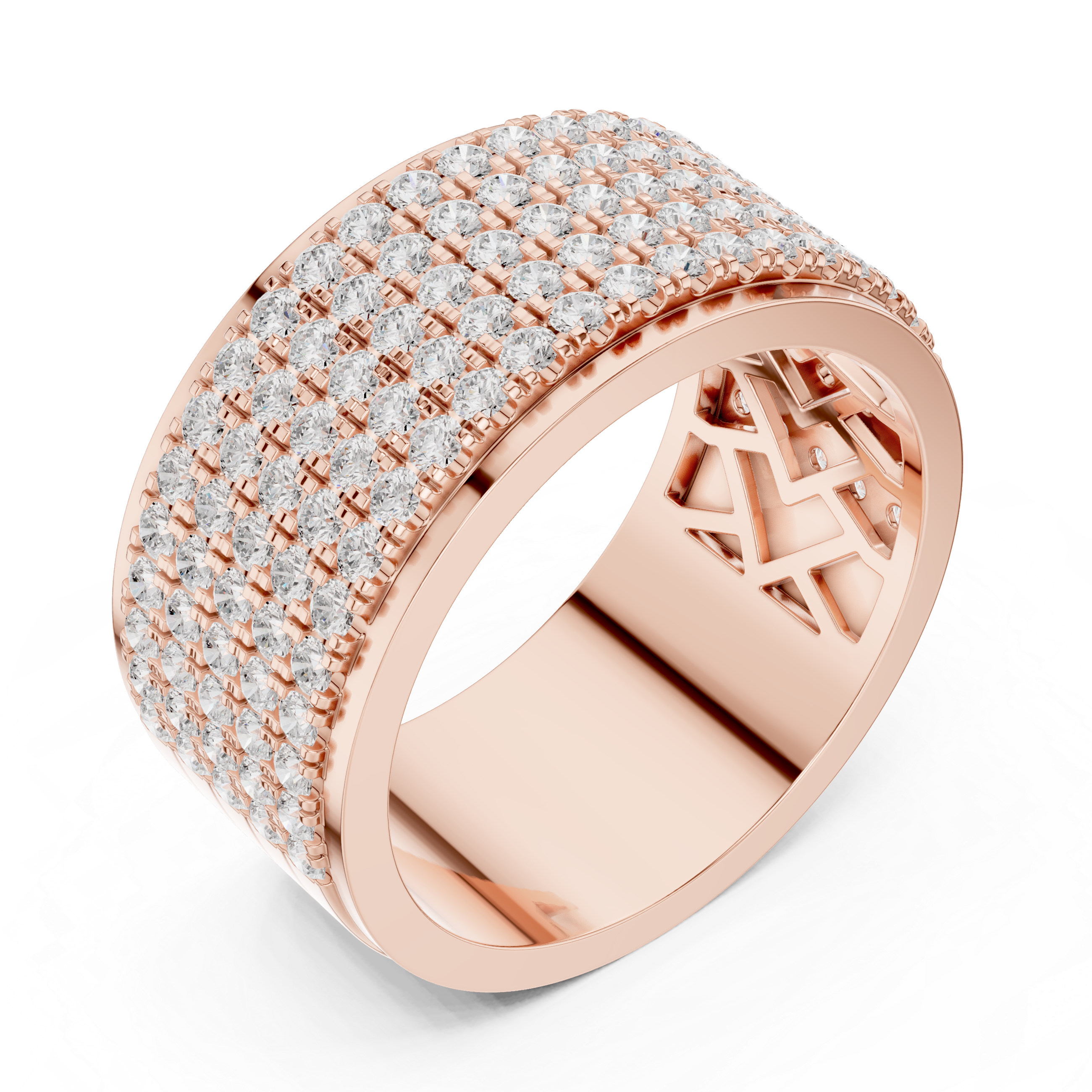 Wide Band Cluster Lab Grown Diamond Ring