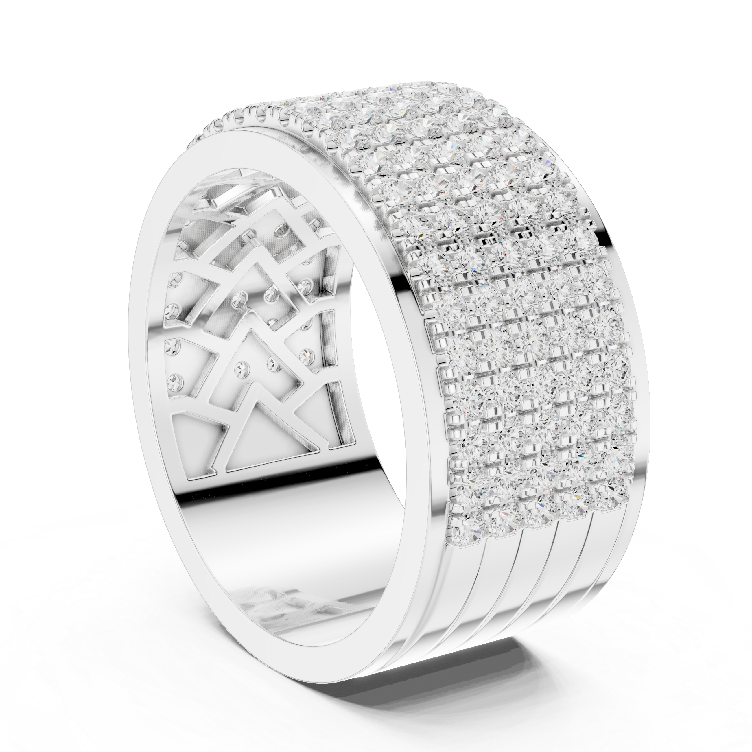 Wide Band Cluster Lab Grown Diamond Ring