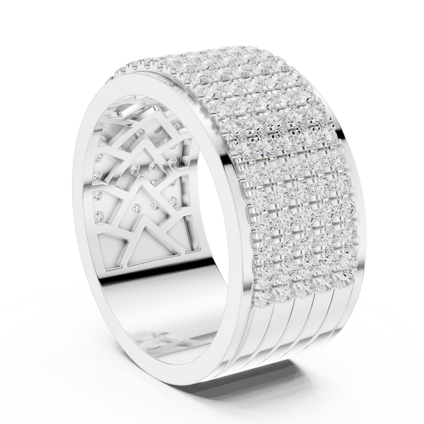 Wide Band Cluster Lab Grown Diamond Ring