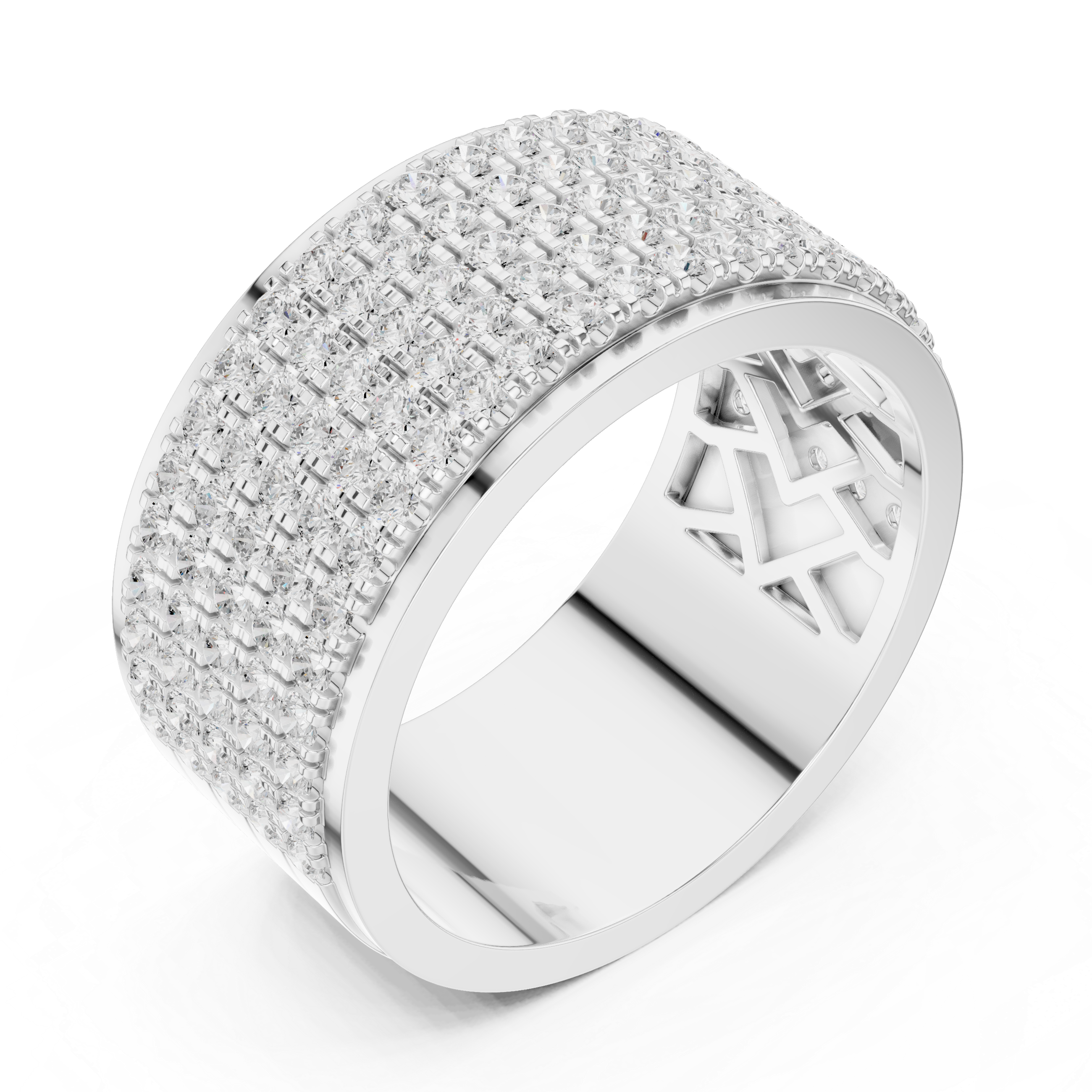 Wide Band Cluster Lab Grown Diamond Ring