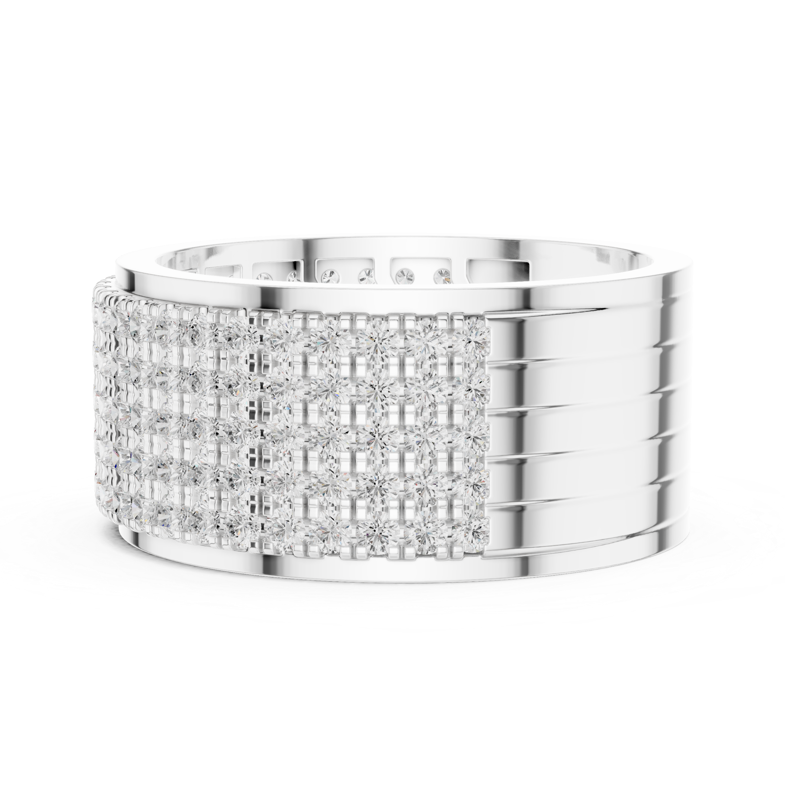 Wide Band Cluster Lab Grown Diamond Ring