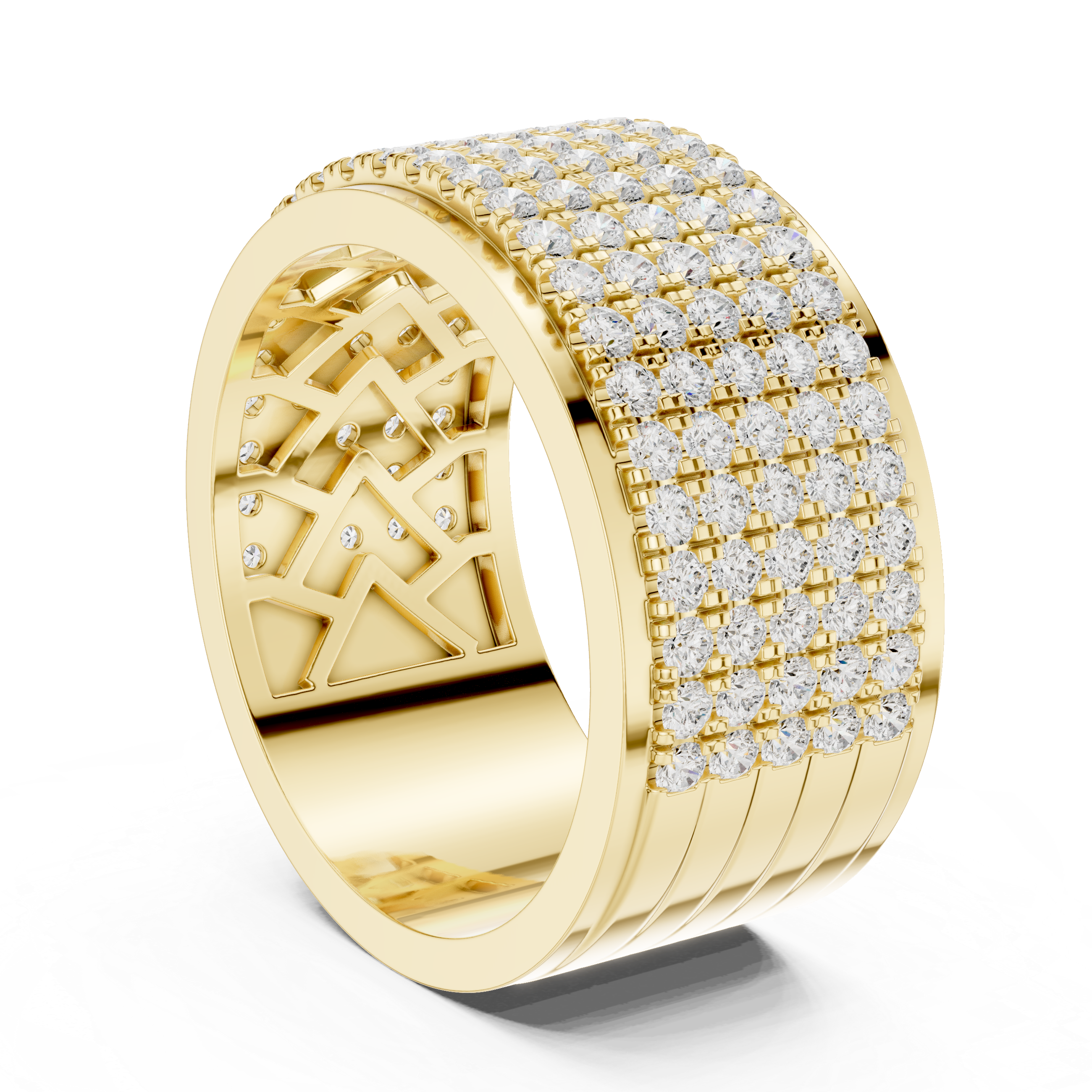 Wide Band Cluster Lab Grown Diamond Ring