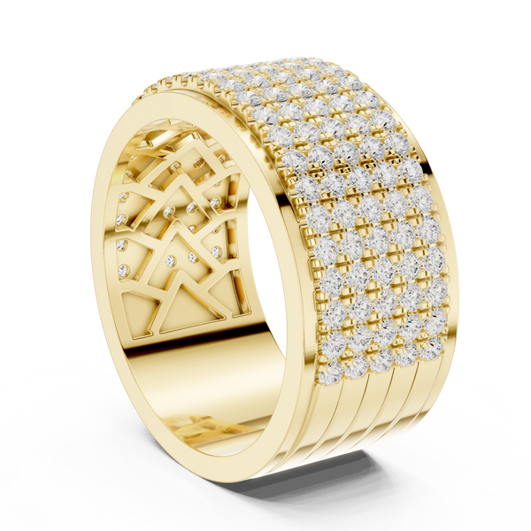 Wide Band Cluster Lab Grown Diamond Ring