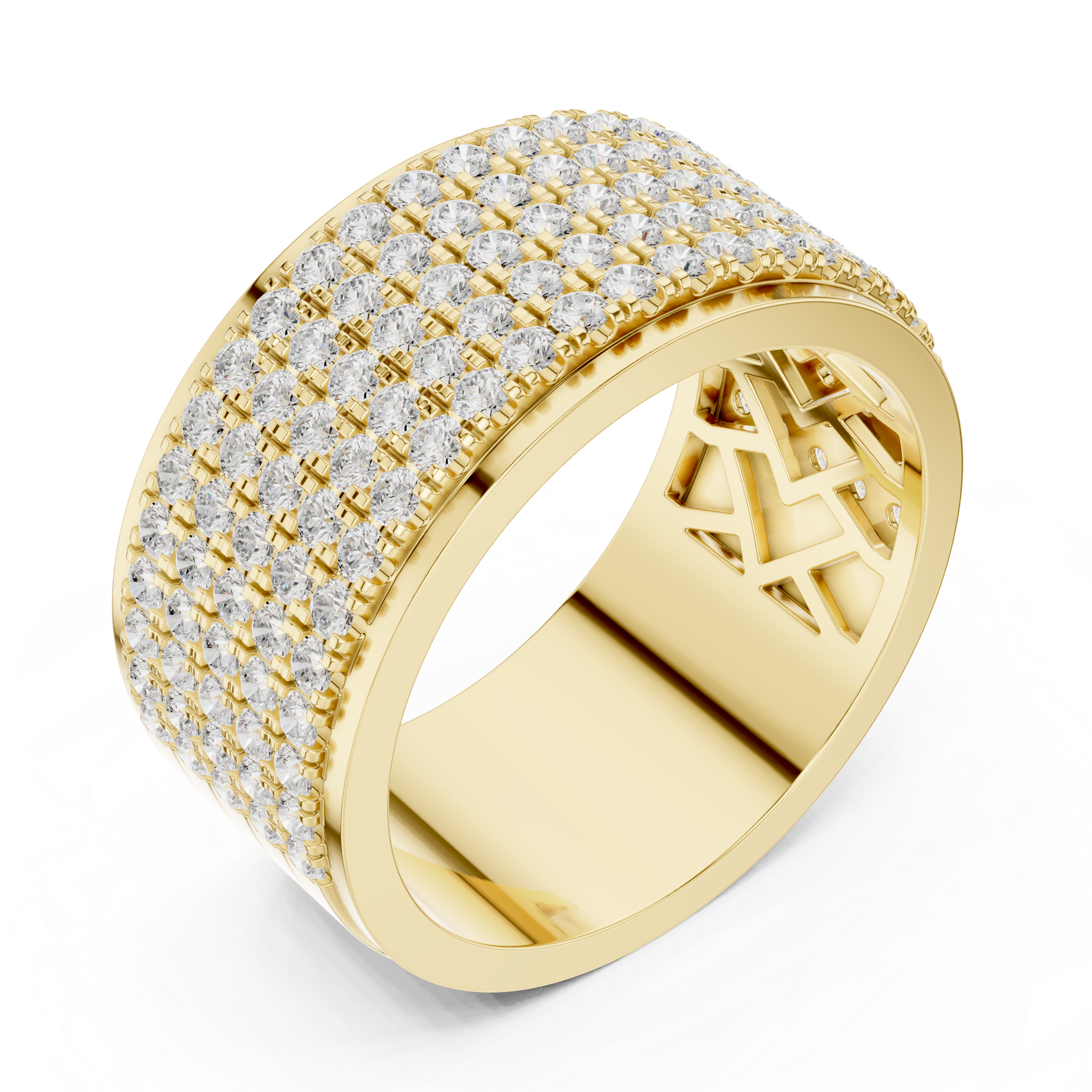 Wide Band Cluster Lab Grown Diamond Ring