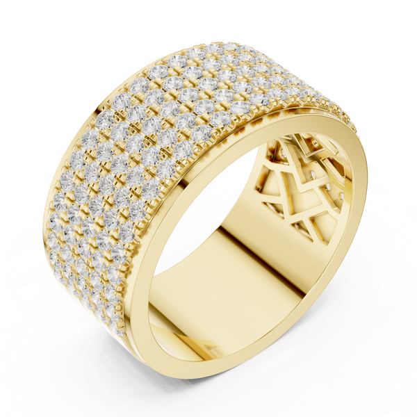 Wide Band Cluster Lab Grown Diamond Ring