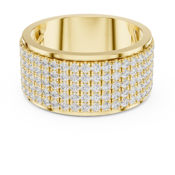 Wide Band Cluster Lab Grown Diamond Ring
