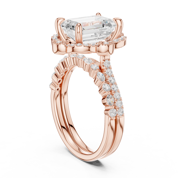French Cut Lab Grown Diamond Ring