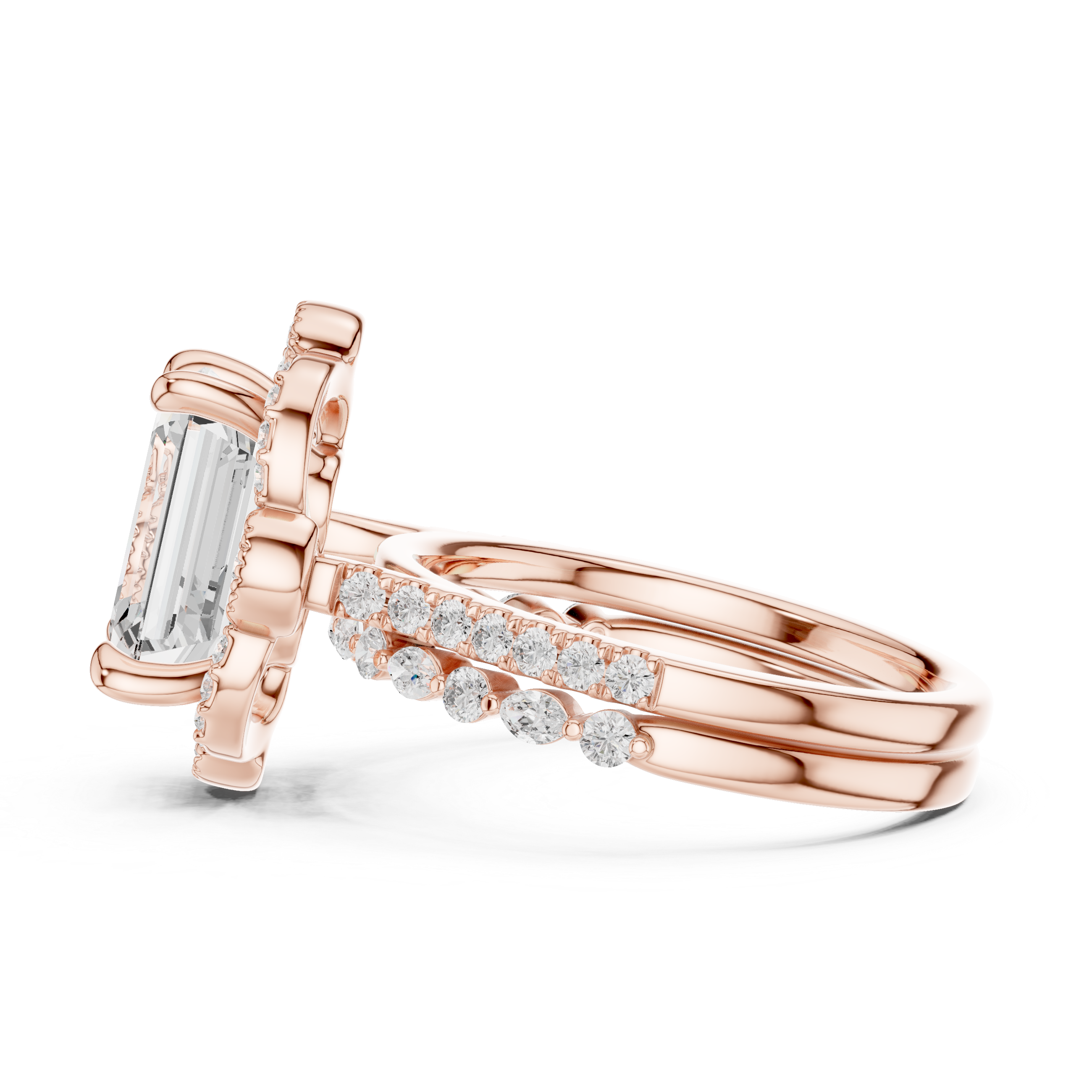 French Cut Lab Grown Diamond Ring