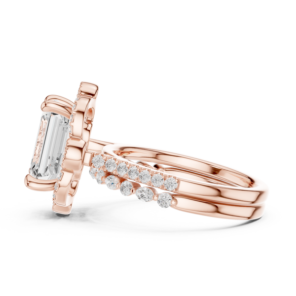 French Cut Lab Grown Diamond Ring