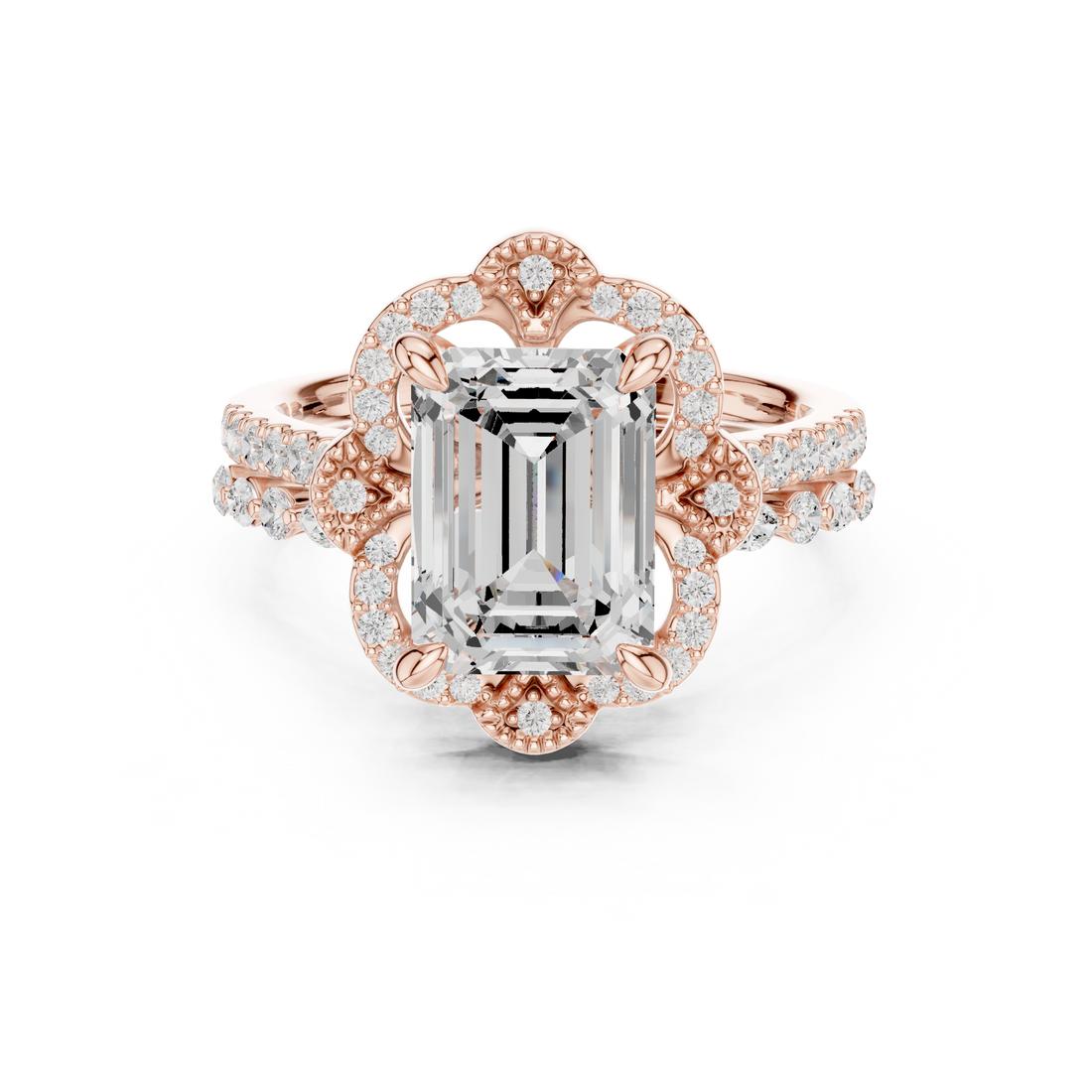 French Cut Lab Grown Diamond Ring