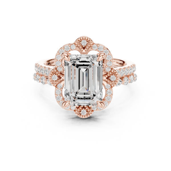 French Cut Lab Grown Diamond Ring
