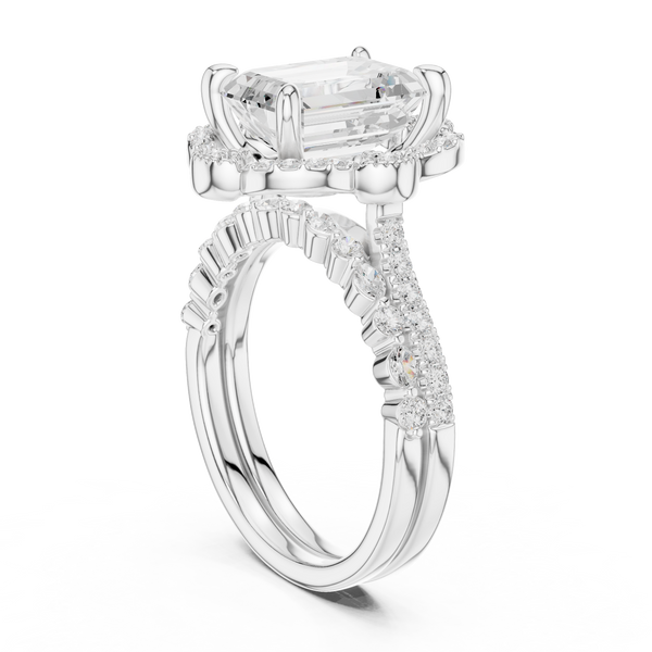 French Cut Lab Grown Diamond Ring