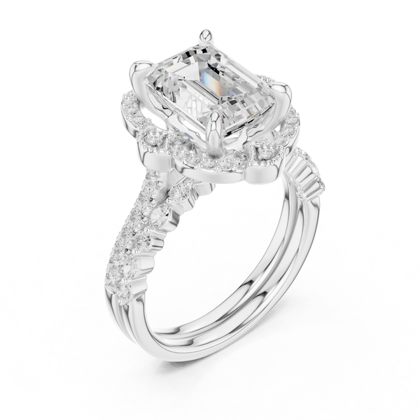 French Cut Lab Grown Diamond Ring