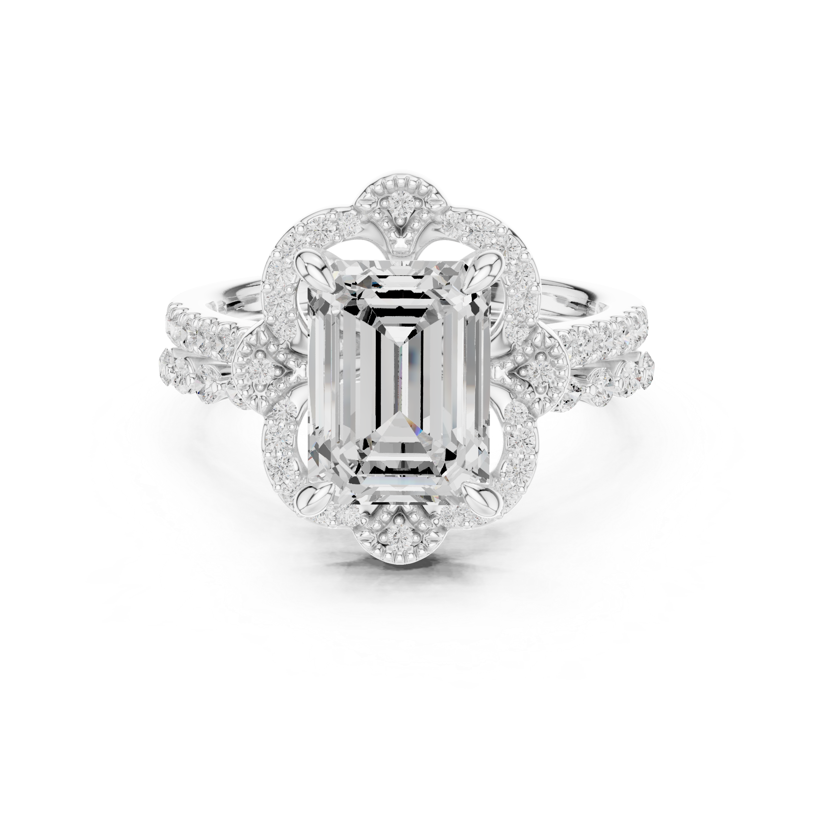 French Cut Lab Grown Diamond Ring