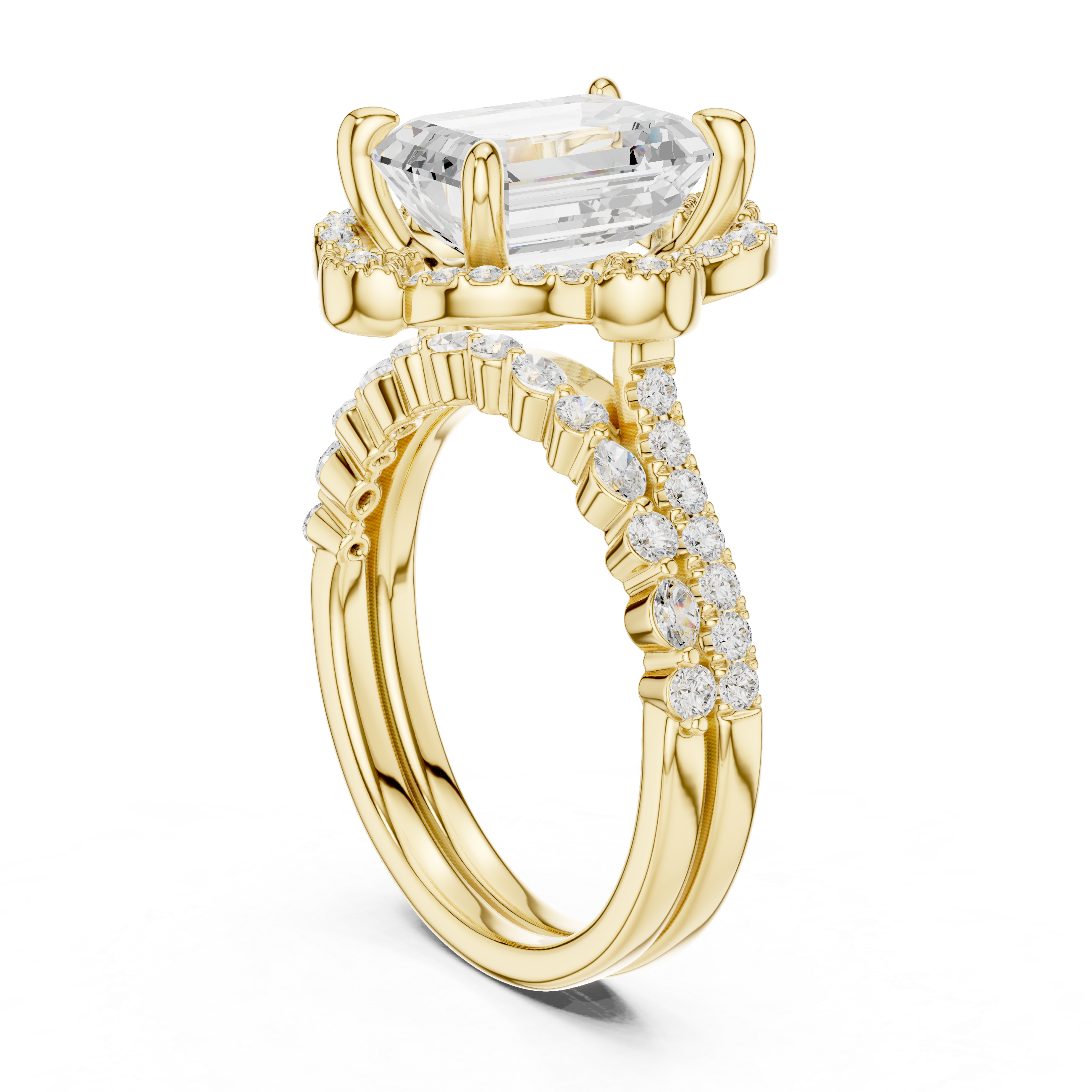 French Cut Lab Grown Diamond Ring