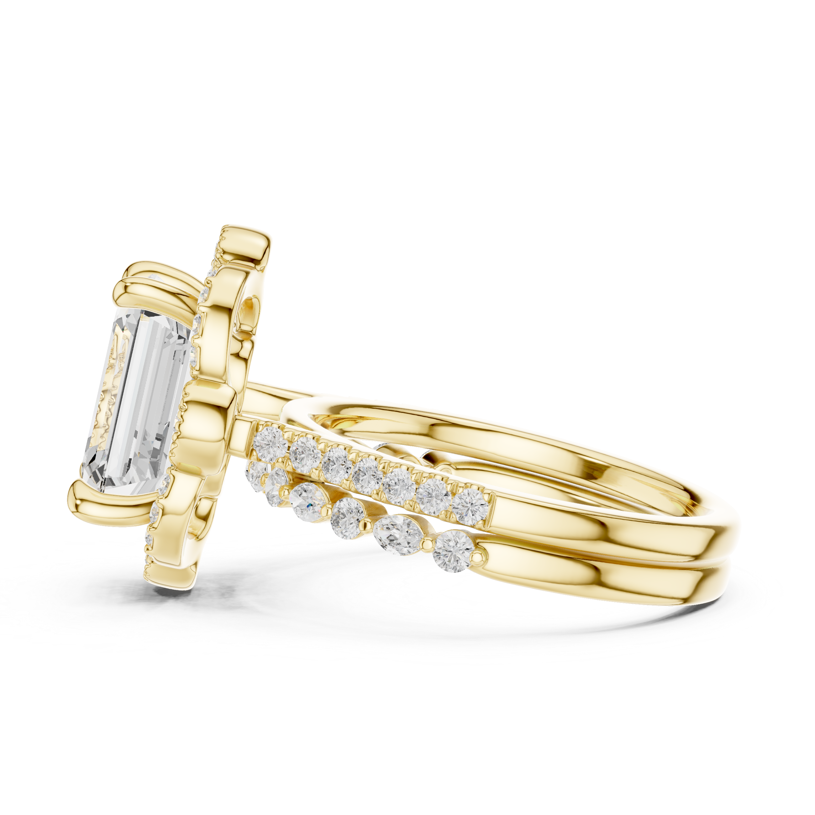 French Cut Lab Grown Diamond Ring