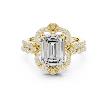 French Cut Lab Grown Diamond Ring