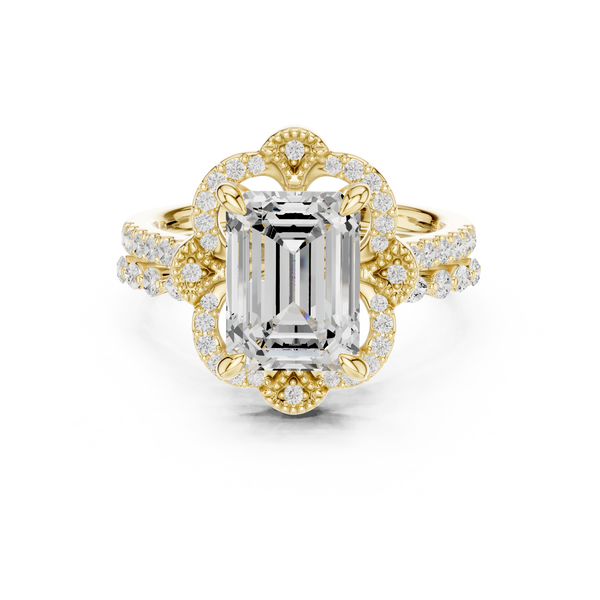 French Cut Lab Grown Diamond Ring
