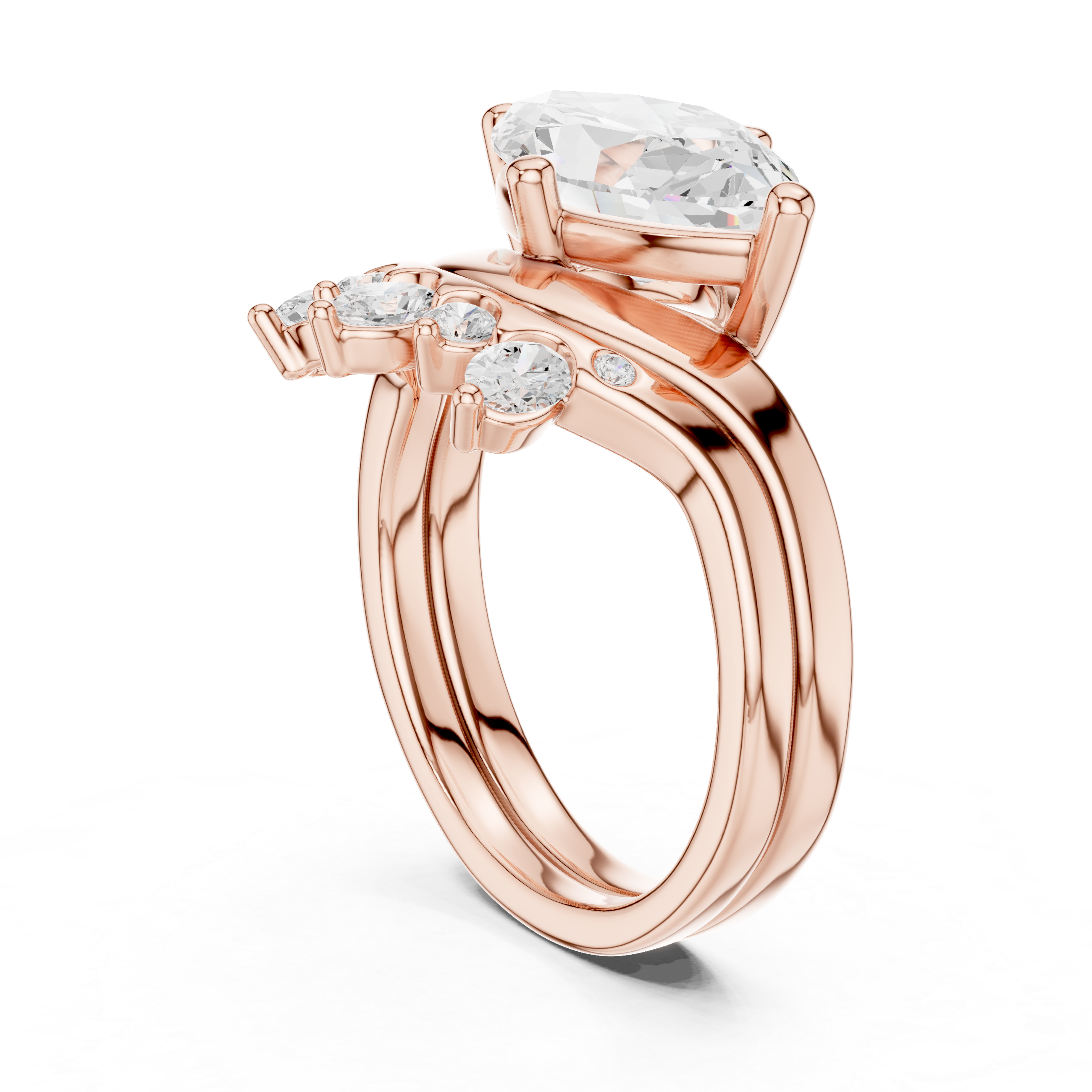 Scalloped Edge Lab Grown Diamond Ring
