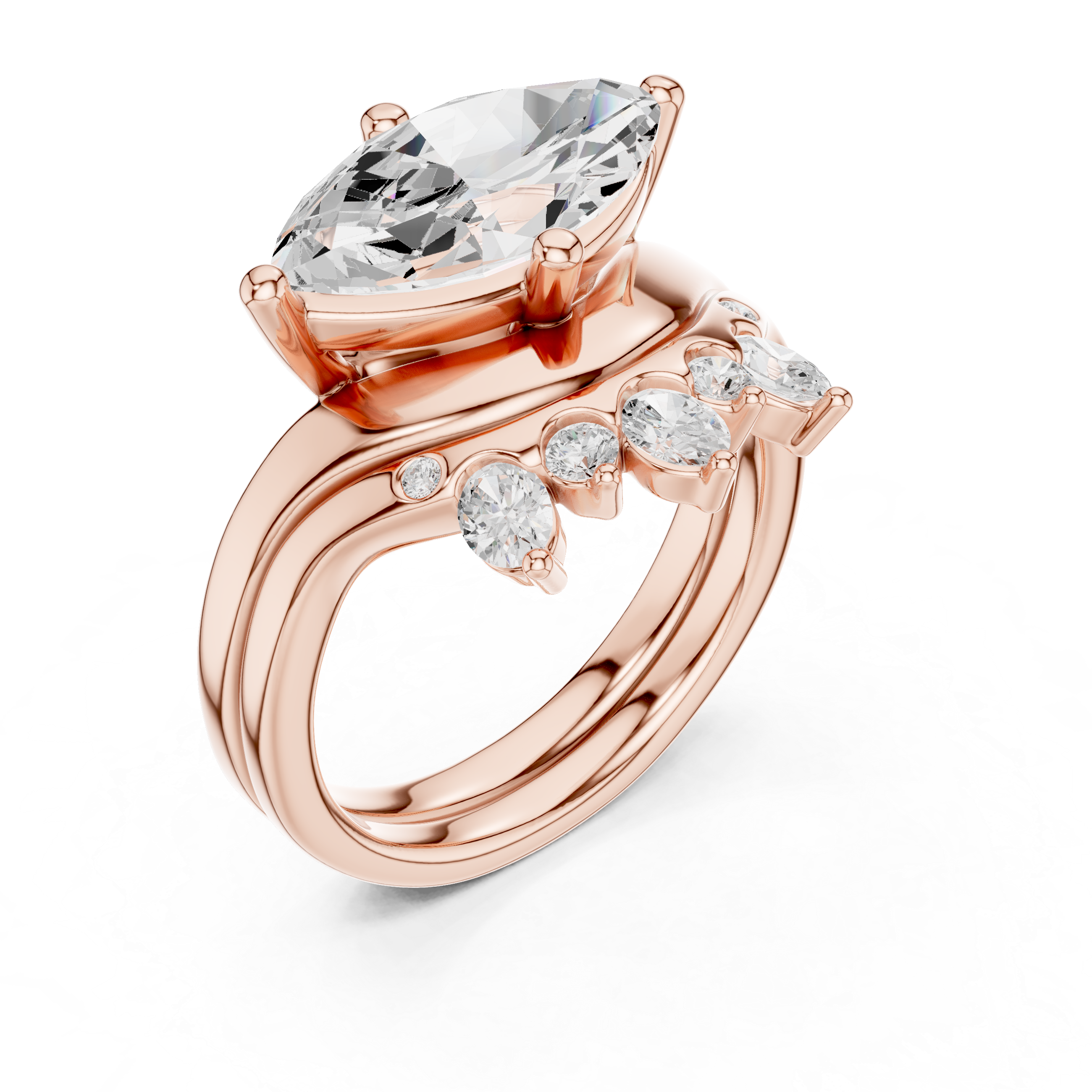 Scalloped Edge Lab Grown Diamond Ring