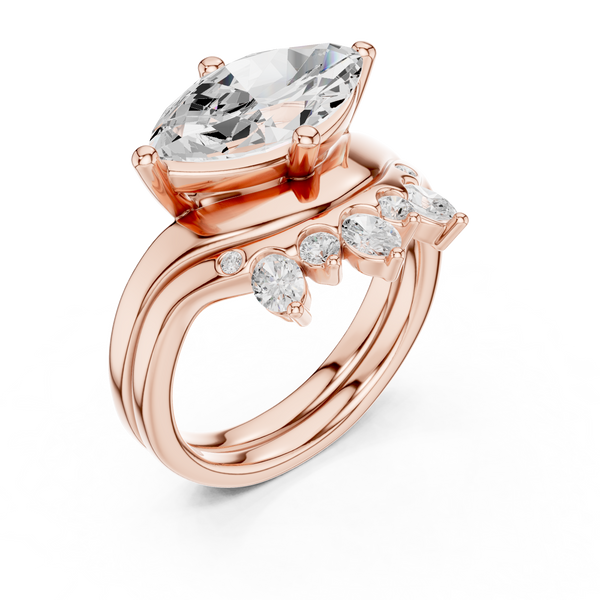 Scalloped Edge Lab Grown Diamond Ring