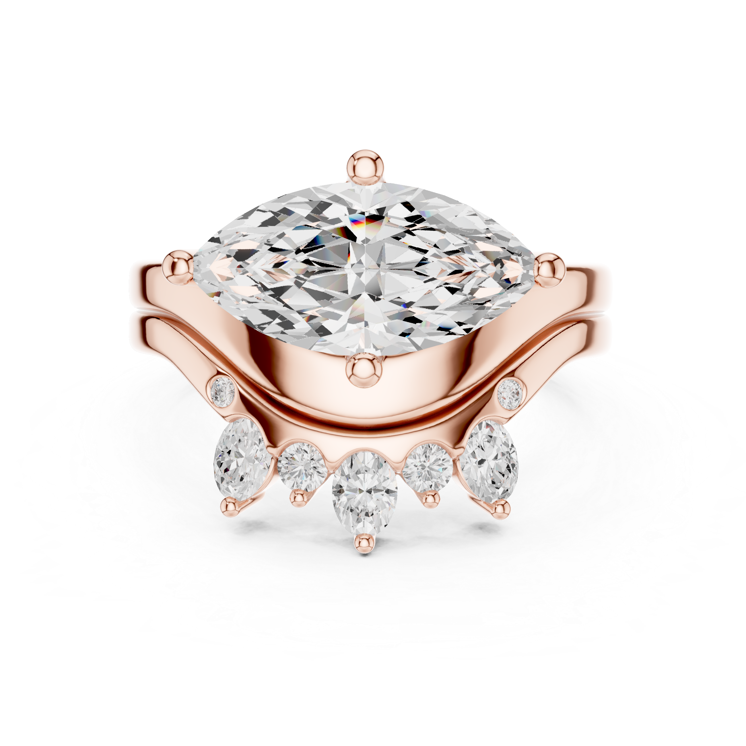 Scalloped Edge Lab Grown Diamond Ring
