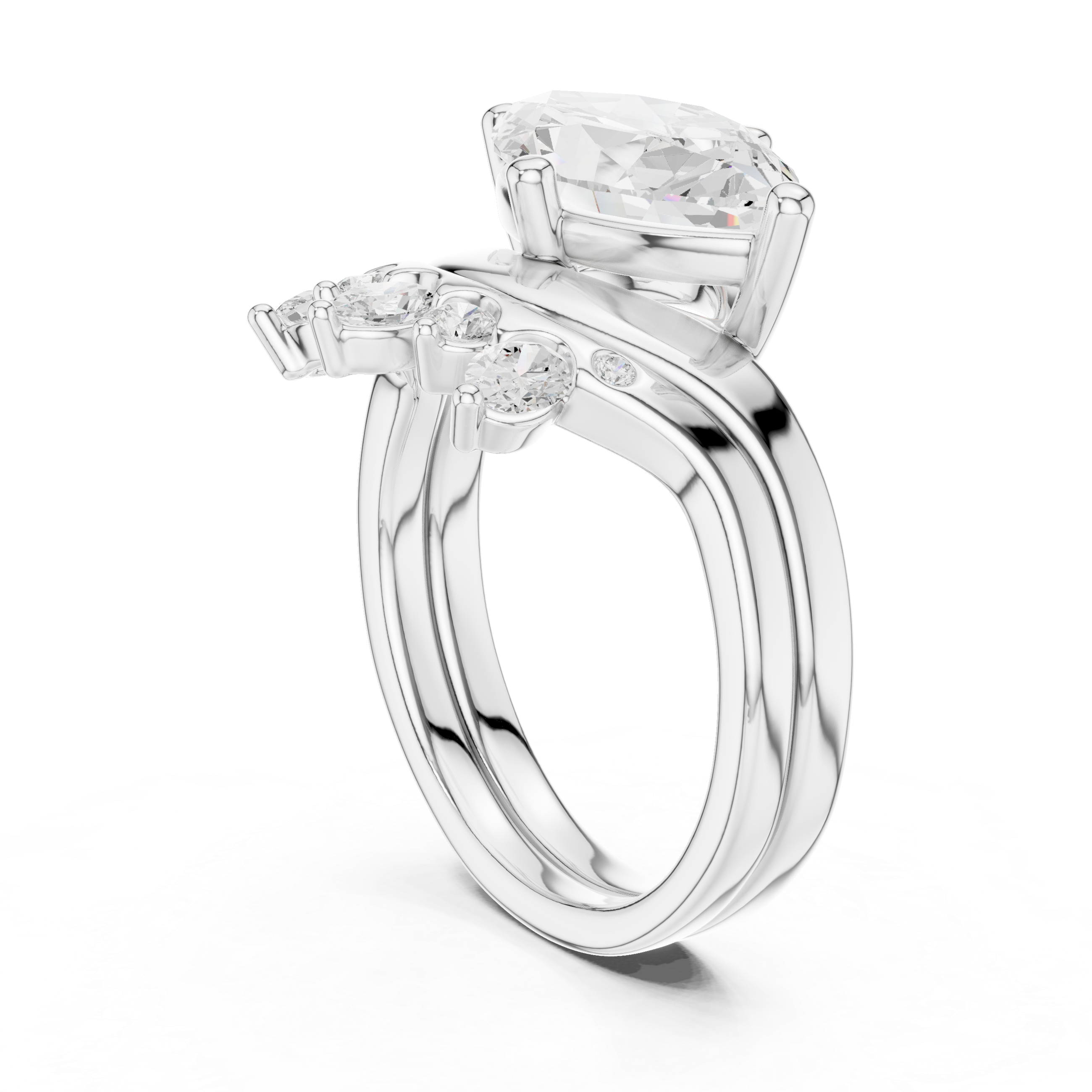 Scalloped Edge Lab Grown Diamond Ring