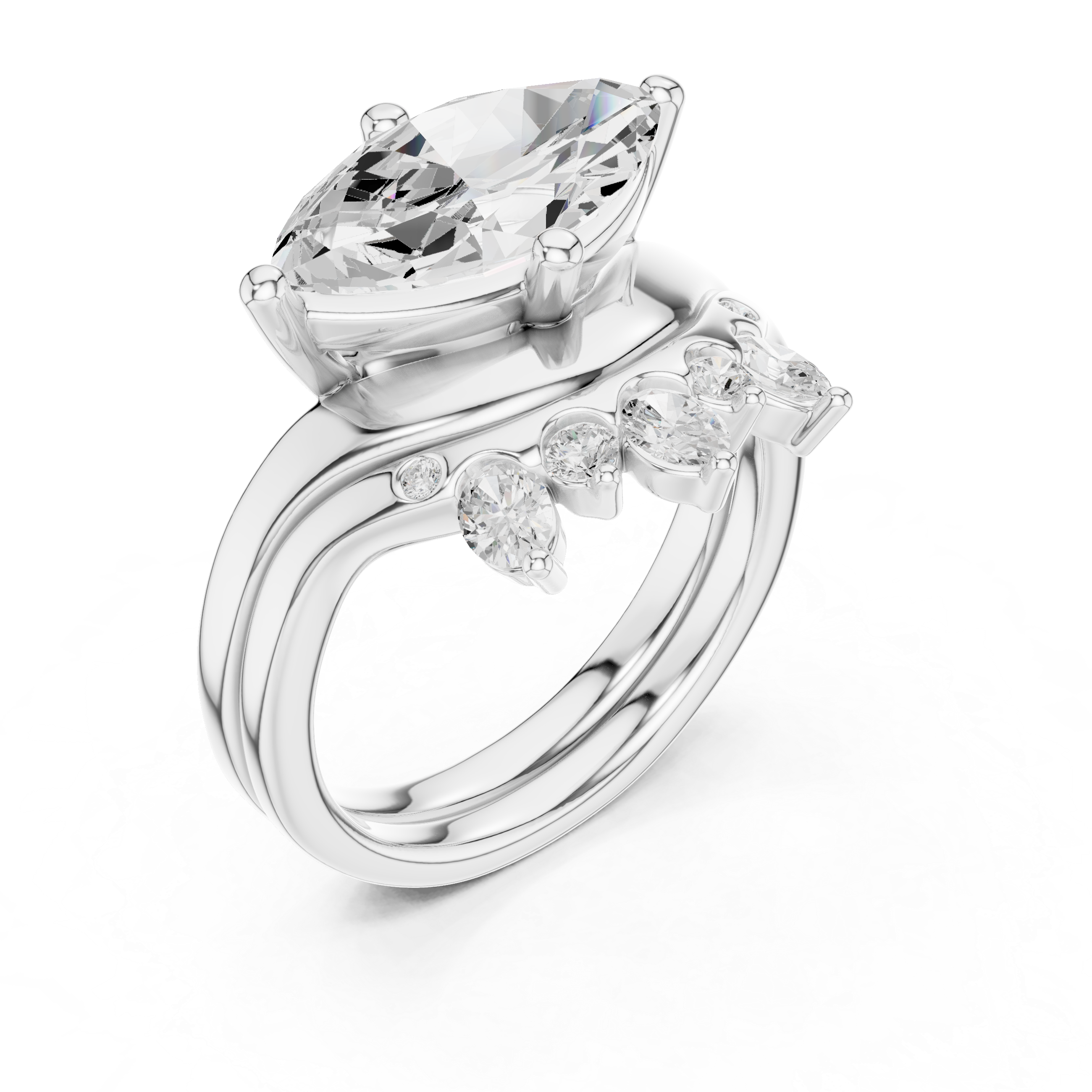 Scalloped Edge Lab Grown Diamond Ring