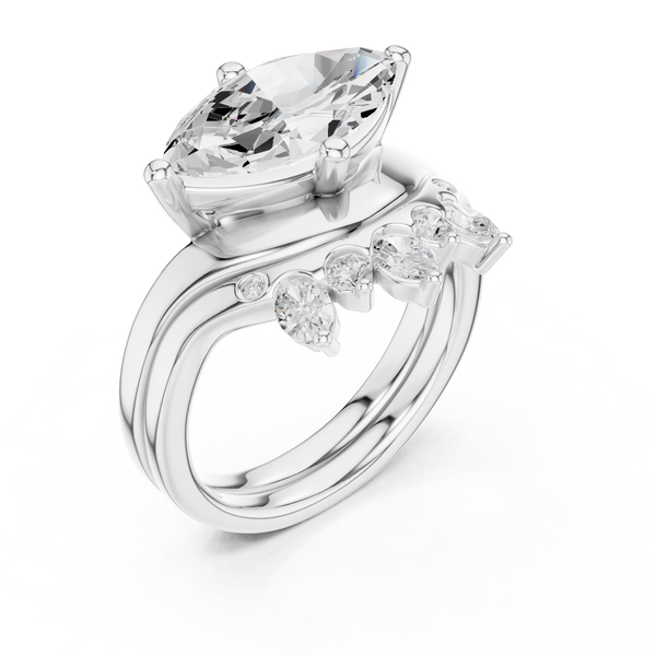 Scalloped Edge Lab Grown Diamond Ring