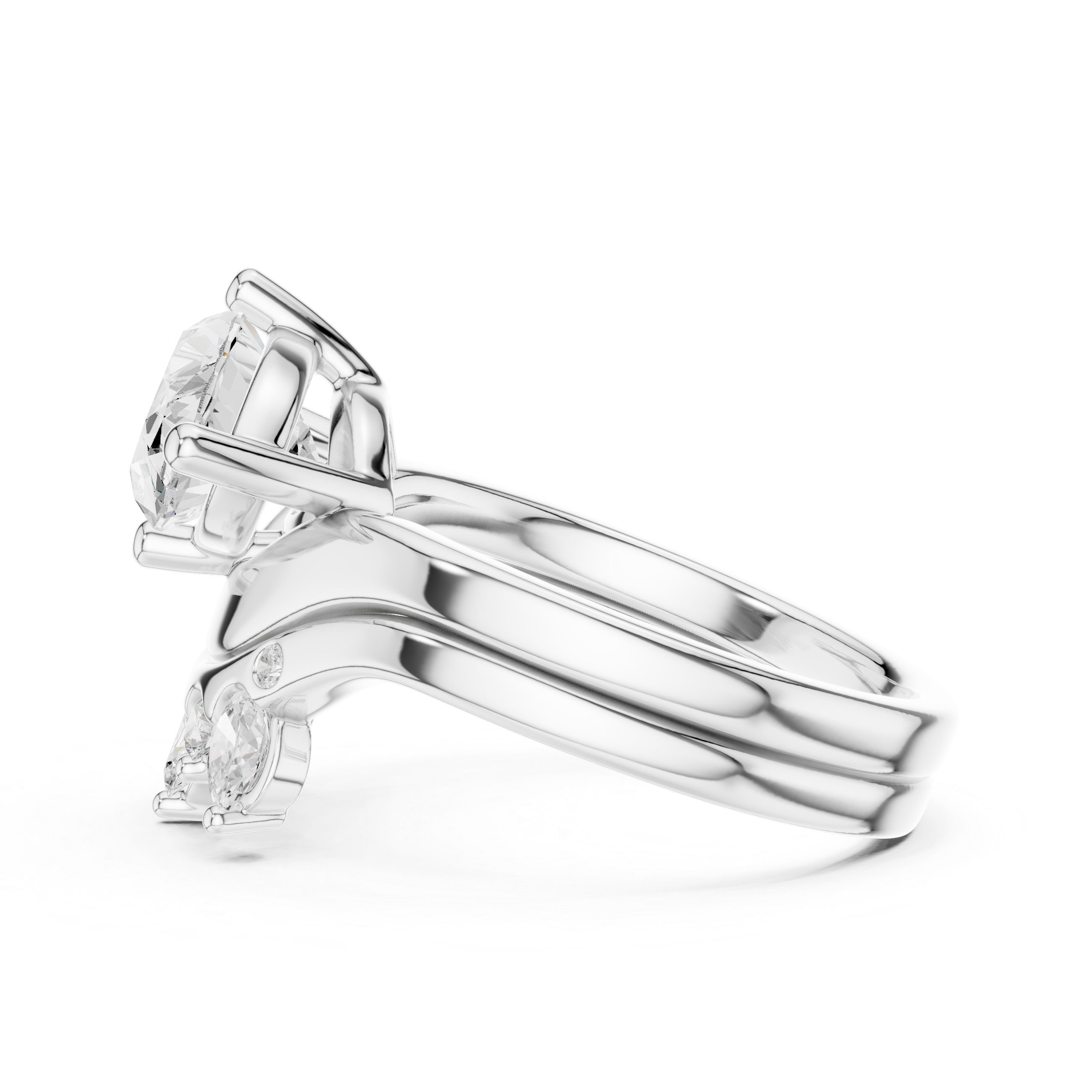 Scalloped Edge Lab Grown Diamond Ring