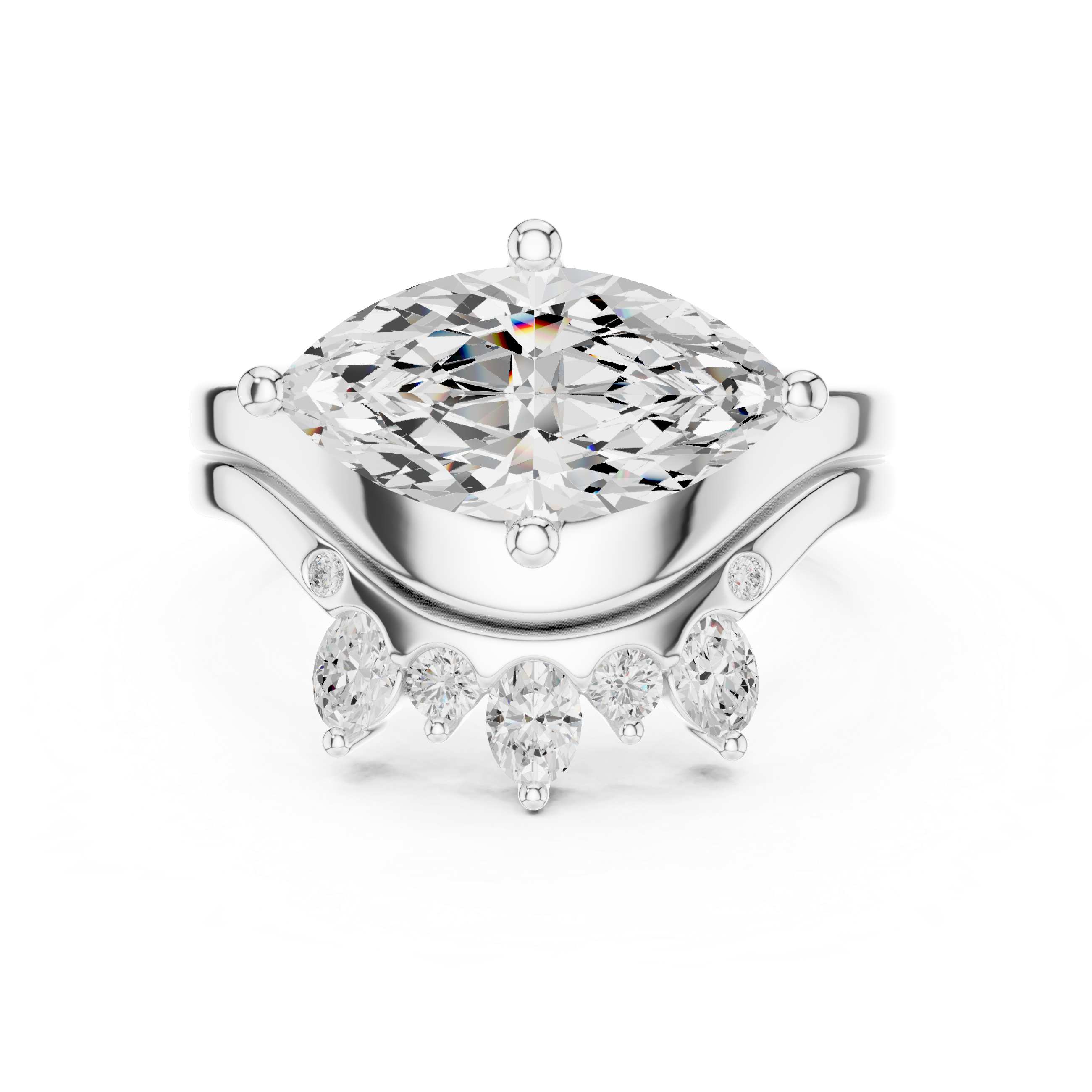Scalloped Edge Lab Grown Diamond Ring